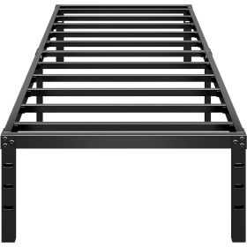 Twin 18-inch Heavy Duty Black Metal Platform Bed Frame