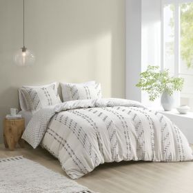 Full/Queen 3 Piece Cotton Jacquard Duvet Cover Set