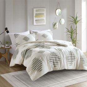 Full/Queen 3 Piece Cotton Blend Chenille Comforter Set