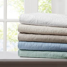 Oversized Quilted Throw White 60x70"