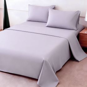 4pcs ultra-soft 85g sheet and pillowcase set, soft solid color, machine washable, suitable for all seasons, Christmas comfortable bedding set (Color: Lavender Purple, size: queen(59.84''*79.92''))