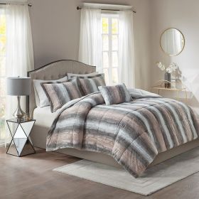 Full/Queen 4PC Faux Fur Comforter Set (Color: as Pic)