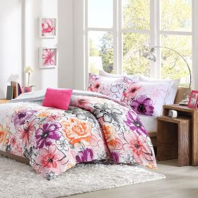 Full/Queen Floral Comforter Set (Color: as Pic)