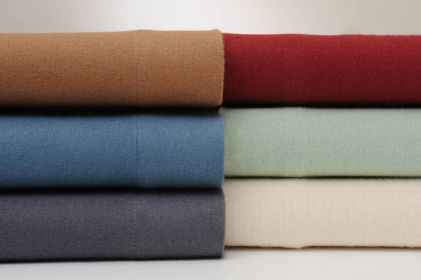 Bibb Home Solid Flannel 4 Piece Sheet Set (Color: Navy, size: Twin)